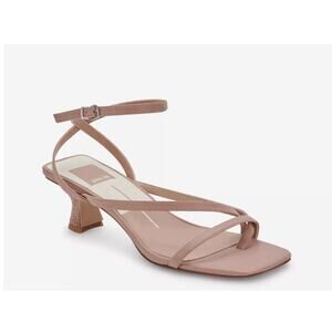 Dolce Vita Women’s 9.5 Tan Baylor Leather Kitten Heel Ankle Buckle Sandal Shoes